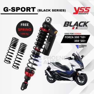 โช้คอัพ YSS SMOOTH G-SPORT BLACK SERIES สำหรับ Honda Forza 300/350 ปี 2018-ปัจจุบัน