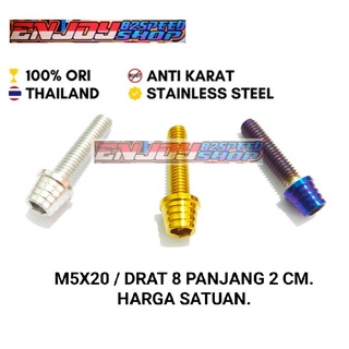 สลักเกลียว Pb สเตนเลส ทรงกรวย M5X20 Drat 8 ยาว 2 ซม. &amp; 2.5 ซม.