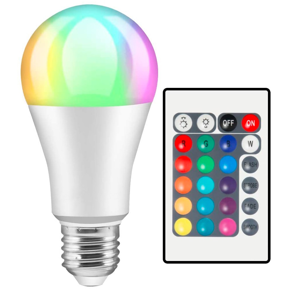 หลอดไฟ E27 LED RGB 5W 10W 15W หรี่แสงได้ เปลี่ยนสีได้ สําหรับตกแต่งบ้าน บาร์ งานวันเกิด ห้อง