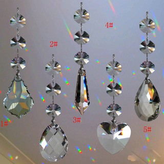 ตกแต่งสวน 2 ชิ้น Suncatcher แขวนคริสตัล Feng Shui Rainbow Pr…