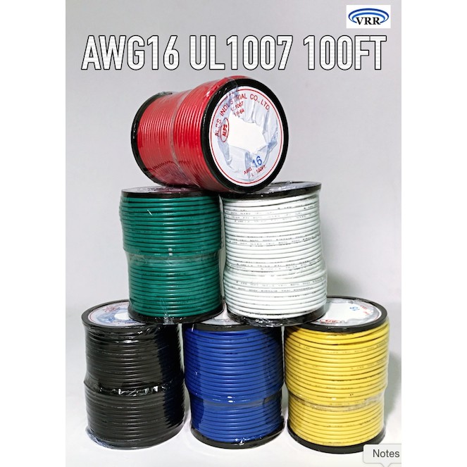 AWG16 UL1007 สายไฟไส้ฝอย HOOK UP WIRE 80C 300V 100FT = 30M THAIWONDERFUL / ALPS