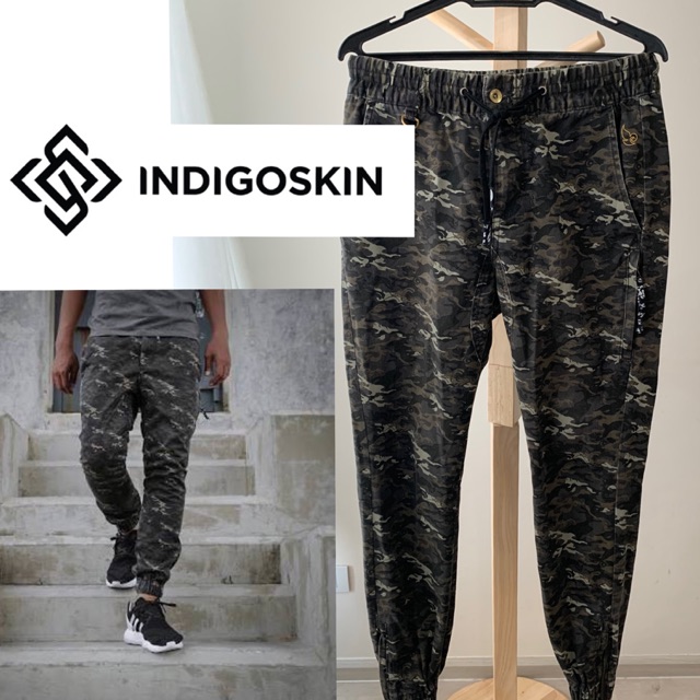 Indigoskin Kanok Camo Jogger Pants Size S used like new มือสอง