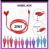 2in1 สายแจ็คเสียง aux เป็นเสียง Rca 2 in 1 hp แจ็ค 3.5 มม. ถึงลําโพง M66