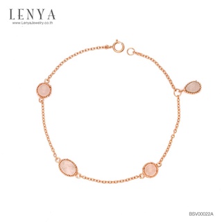 Lenya Jewelry สร้อยข้อมือเงินแท้ ชุปพิงค์โกลด์ (Pink Gold) ดีไซน์สวยไม่เหมือนใคร