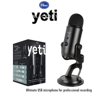 Blue Yeti Blackout USB ไมโครโฟน ไมโครโฟนบันทึกเสียงพูด แคสท์เกม พากย์เสียง "สินค้ารับประกัน 1 ปี"