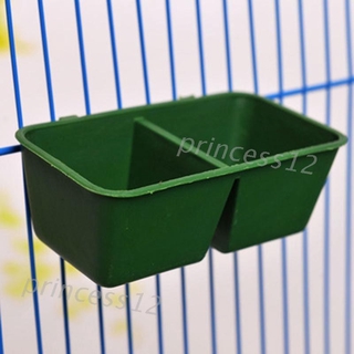 Plastic Double Bowl Bird Feeder Cage Dual Water Drink Eating Device Parrot Pigeon Trough