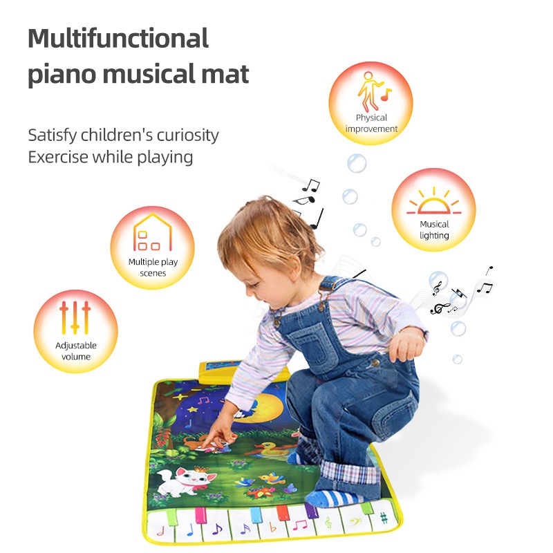 Night Animals Baby Touch Musical Play Mat Piano With Animals Sound Toys ...
