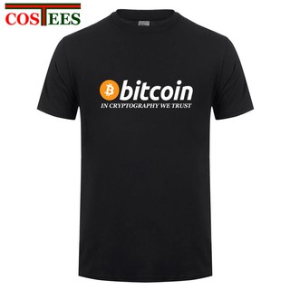 2020 เสื้อยืดแฟชั่นผู้ชาย Bitcoin in cryptography We Trust Men  s