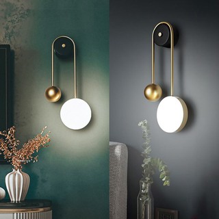 โคมไฟติดกำแพง ไฟ18W ไฟ LED วัสดุทำจากโลหะและอะคริลิค ทรงกลม 24*49cm