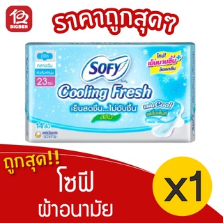 [1 ห่อ] Sofy โซฟี คูลลิ่ง เฟรช สลิม มีปีก 23 ซม. 14 ชิ้น กลางวัน 8851111153053