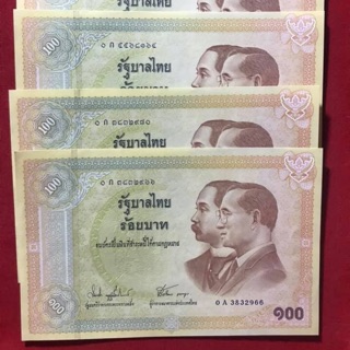 ธนบัตรที่ระลึก 100 บาท ครบรอบ 100ปี ธนบัตรไทย (ไม่ผ่านการใช้งาน)