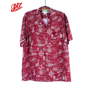 เสื้อฮาวาย TWO PALMS Journey to Hawaii Burgundy