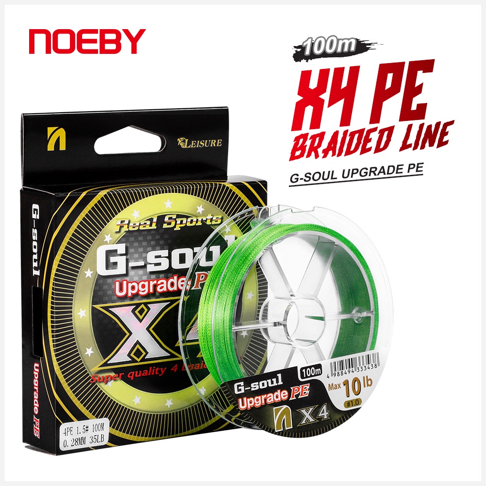 NOEBY 4 Braided Multifilament สายตกปลา 100 M 7-80lb PE สายถัก Snood สําหรับ Pike Bass สายตกปลาอุปกรณ