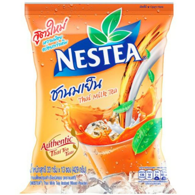 ชานมเย็น ชาไทย Nestea เนสที ขนาด 33 กรัม 13 ซอง