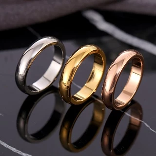 สไตล์มินิมอล Niche High-End ผิวมันแหวนเหล็กไทเทเนียมแฟชั่น 18K Gold Plated หญิงอุปกรณ์เสริมอุปกรณ์เสริมมือ