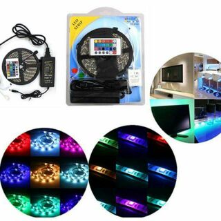 ไฟเส้นLED ไฟซ่อนฝ้า ความยาว 5 เมตร ชนิดสลับสี พร้อมรีโมทและอะแดปเตอร์ (5050) กันน้ำ