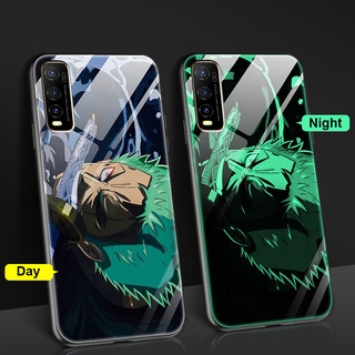 Case Vivo Y20 ONE PIECE Zorro เคสโทรศัพท์มือถือเรืองแสงในที่มืด ลายอนิเมะ สําหรับ Y20s Y20s G Y12A Y12s Y20 2021 Y12s 2021 Y15 2020 Y12 Y17 S1 V23 5G Y30 Y50 Y1s Y91C Y72 5G Luminous Fashion Casing