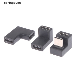 [springeven] อะแดปเตอร์แปลง USB 3.1 Type-C 20Gbps ตัวผู้ เป็นตัวเมีย 90 องศา OTG