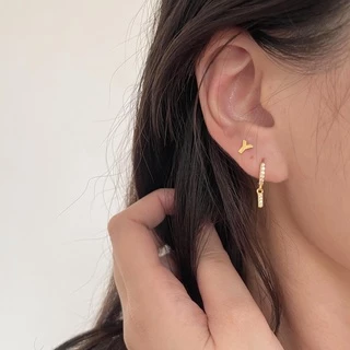 A.piece จิวเงินแท้ [all silver 925] Alphabet piercing (212) (ราคาต่อข้าง)