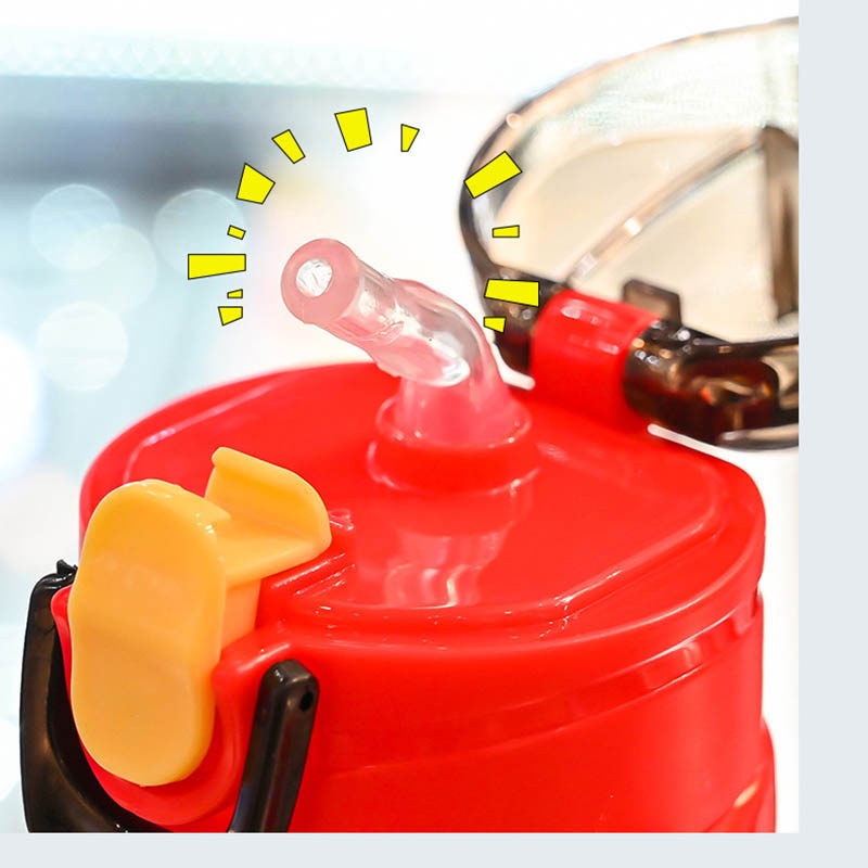 พร้อมส่งกระติกน้ำเด็ก กระติกน้ำ กดหลอดเด้ง มีสายสะพาย กระบอกน้ำเด็ก กระติกน้ำหลอดเด้ง ลายการ์ตูนสุดฮิต - รูปที่ 5