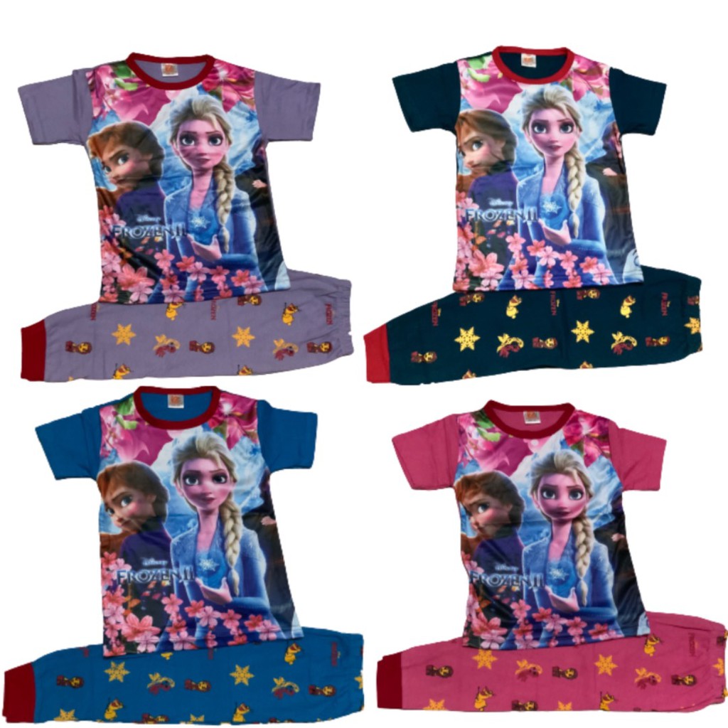0097 FROZEN PAJAMAS เสื้อผ้า JERSEY COTTON GIRL PYJAMAS SLEEPWEAR NIGHTWEAR PAJAMAS