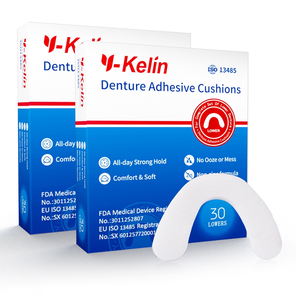 Y-kelin แผ่นกาวติดฟันปลอม 30 แผ่น (ด้านล่าง) สําหรับฟันล่าง
