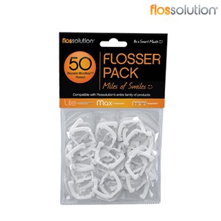 Flossolution 50 Flosser Pack หัวเปลี่ยนไหมขัดฟัน 50 ชิ้น