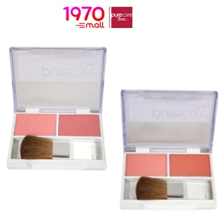 PURE CARE BENEFITS BRUSH ON 2X2.5 g. บลัชออน 2 สีใน 1 ตลับ พร้อมแปรงปัดแก้ม