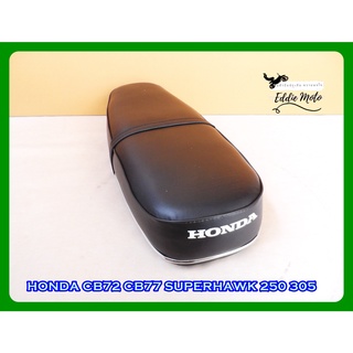 HONDA CB72 CB77 SUPERHAWK 250 305 "BLACK" COMPLETE SEAT with "CHROME" TRIM // เบาะ เบาะรถมอเตอร์ไซค์ สีดำ มีคิ้วโครเมียม