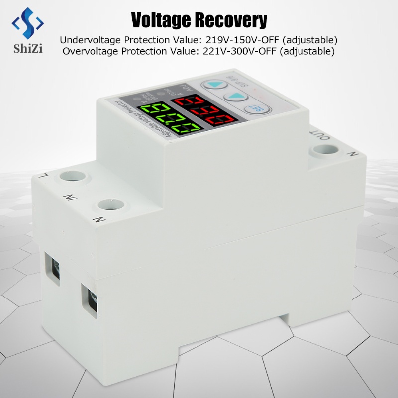 อุปกรณ์ป้องกันไฟเกิน/ไฟตก/กระแสเกิน (Dual) SINOTIMER SVP-916 230V Auto-recovery Under/Over Voltage Protector