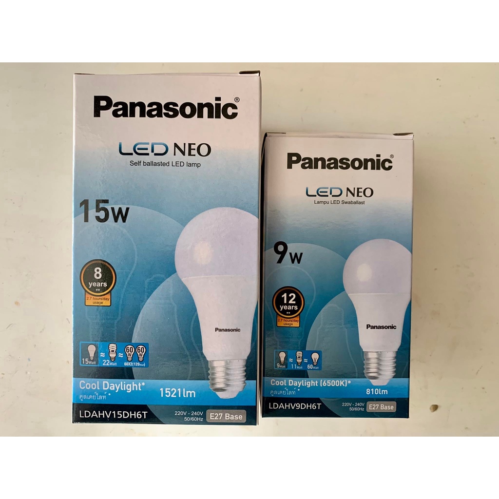 หลอดไฟ Panasonic LED NEO 9W 15W Cool Daylight E27