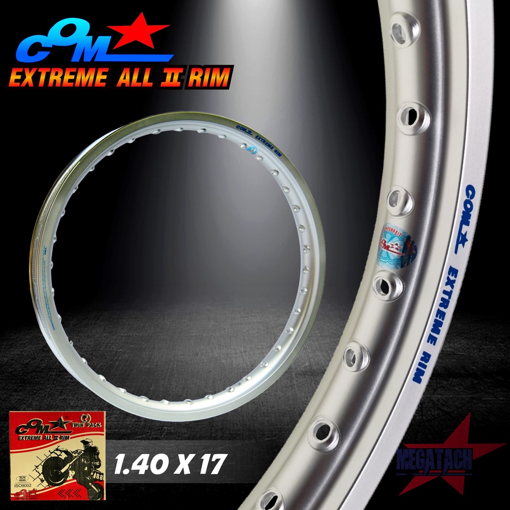 ล้อ COM EXTREME ALL ll NEW ขนาด 1.40 X 17 สีเงิน ขอบเรียบ ล้อคอม เอ็กซ์ตรีม ขนาด 1.40 ขอบ 17 ของแท้ 