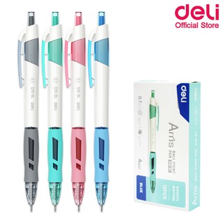 Deli Q18 Ballpoint Pen Mini Tip 0.7mm ปากกาลูกลื่นแบบกด ขนาดเส้น 0.7mm แพ็คกล่อง 12 แท่ง ปากกา ปากกาลูกลื่น เครื่องเขียน