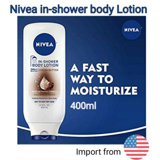 🇺🇸สินค้านำเข้าจาก USA🇺🇸 Nivea In-Shower Body Lotion, Cocoa Butter, 13.5 fl oz (400 ml)