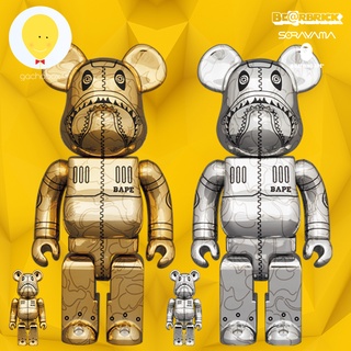 gachabox Bearbrick Sorayama X BAPE Gold and Silver 100%+400% set2 แบร์บริค ของแท้ พร้อมส่ง - Medicom Toy Be@rbrick