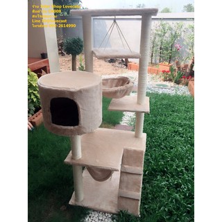 Inter Shop Lovecast คอนโดแมว บ้านแมว ต้นไม้แมว Cat Tree Cat toys Can condo Model CA009 RED/WHITE