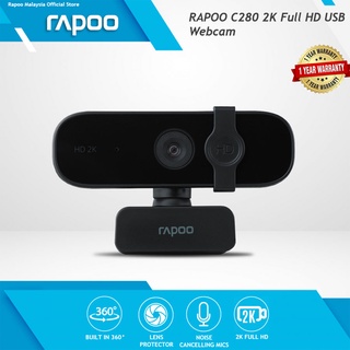 RAPOO C280 2K Full HD 1440P USB กล้องเว็ปแคม ความละเอียด 2K รับประกัน1ปี