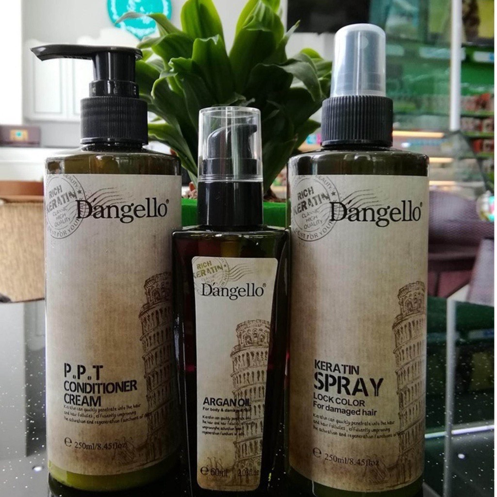 เซรั่มอาหารผมเคราตินดิแองเจลโล่ Dangello Keratin Cream & Spray 250ml.