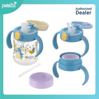 Richell Step up baby Cup Set R ถ้วยน้ำพร้อมหลอดดูด มาพร้อมกับหัวเปลี่ยน
