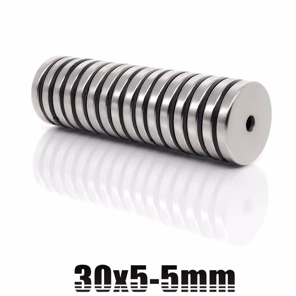 1ชิ้น แม่เหล็กนีโอไดเมียม กลมแบน มีรู 30x5รู5มิล Magnet Neodymium 30x5-5มิล แม่เหล็กแรงสูง 30x5รู5mm แม่เหล็ก 30*5รู5มิล