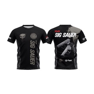 ใหม่ สุดยอดคอลเลคชั่น เสื้อยืดผ้าพิมพ์ TEAM SIG SAUER  เนื้อผ้าใส่สบาย แห้งเร็ว ไม่อมเหงื่อ