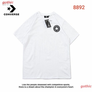 เสื้อยืดแขนสั้น Original Converse เสื้อยืดผู้ชายและผู้หญิงสีดำและสีขาว 2020 ฤดูร้อนใหม่และคุณภาพดีที่สุดเสื้อยืดผ้าฝ้ายแ