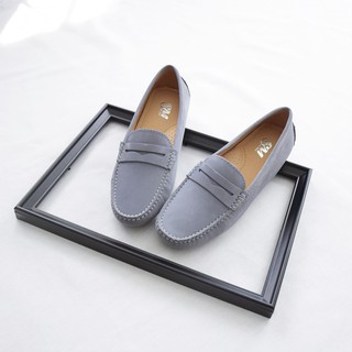 Soulmate Shoes รองเท้าหนังแท้ Classic Mate in Oyster Grey (Nubuck Skin)