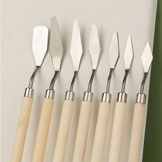 Rex TT 7Pcs Painting Scraper Paint Spatula Palette Knife Mixing Stainless Steel Kit