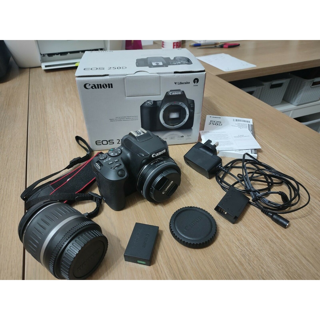 Brand New Canon EOS 250D DSLR Camera Kit with 2 Lenses EFS 1855mm