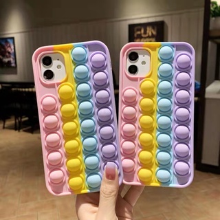 Huawei Nova 5T 3 3i 4 4e 5 6 Nova 7 SE 7i 8 Pro P30 Lite Y6 Pro Y9 Prime 2019 Y9S Y6P Y7P 2020 Y6 2018 Pop it Fidget Rainbow Bubble Silicone Phone Case Cover