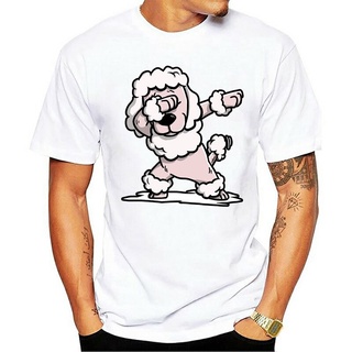 เสื้อยืดแขนสั้น คอกลม ลาย Dabbing Poodle สไตล์ฮิปฮอป สําหรับผู้ชาย