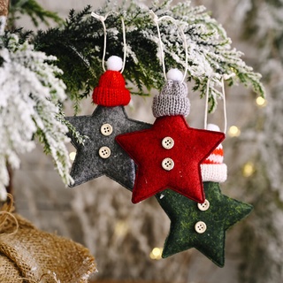 [Felt Star Christmas เครื่องประดับสําหรับต้นคริสต์มาส] [จี้อุปกรณ์ตกแต่งต้นคริสต์มาส]