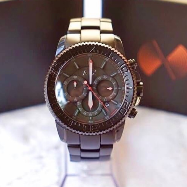 นาฬิกา ARMANI EXCHANGE Active Chronograph Men's Watch AX1206 สายสีดำ ตัวเรือนสีดำ
