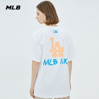 MLB เสื้อยืดแขนสั้นพิมพ์ลายกราฟฟิคทรงหลวมสําหรับผู้ชายและผู้หญิง